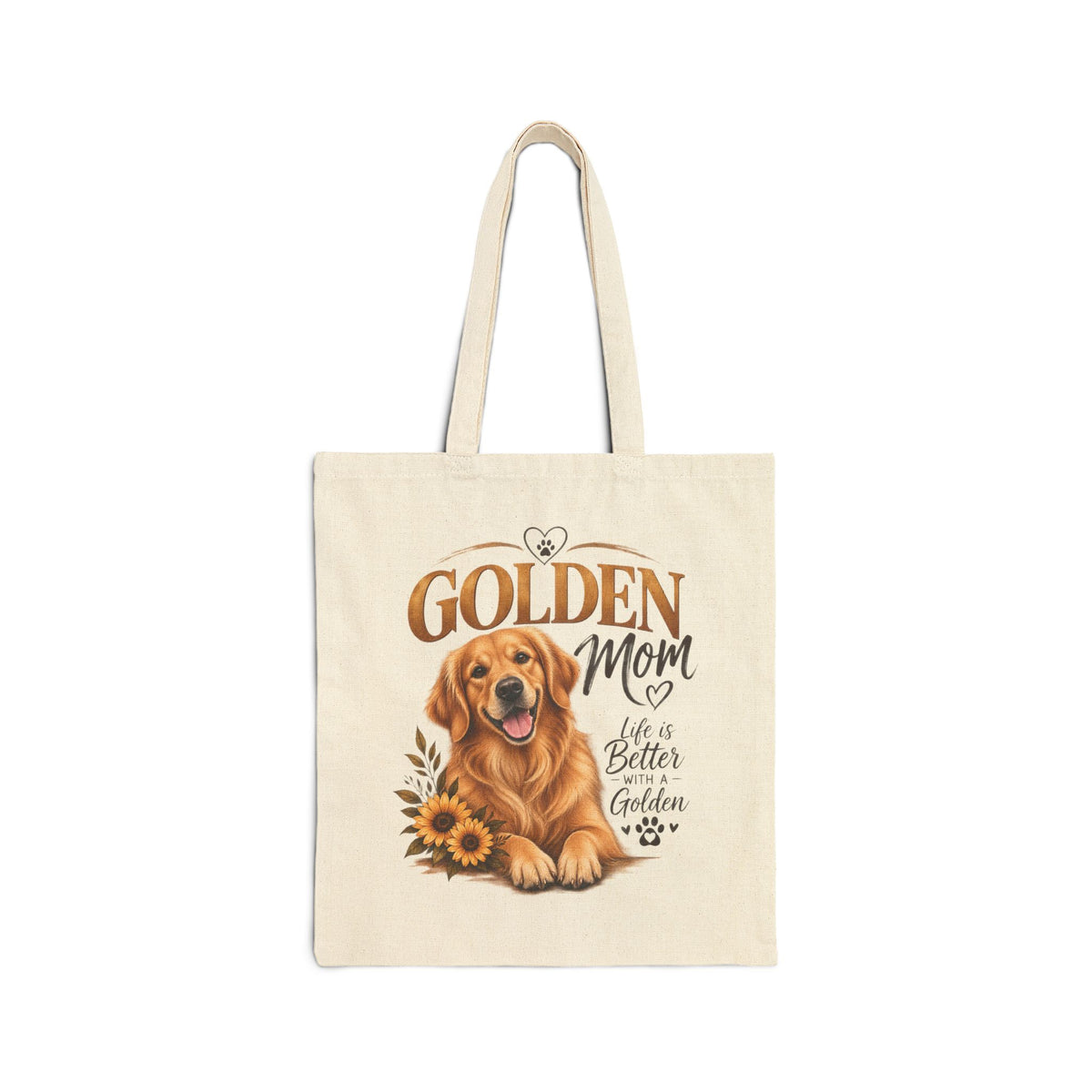 Golden Mom Golden Retriever Tote Bag | Dog Mom Canvas Tote | Pet Lover Gift.