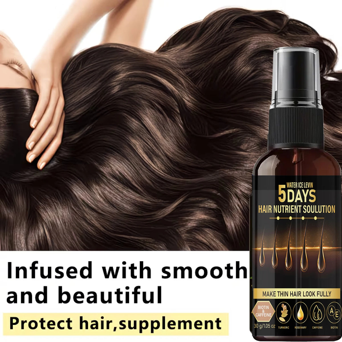 RootVital™ Biotin & Caffeine Hair Growth Elixir – Rosemary & Turmeric Infused Oil for Fuller, Stronger & Healthier-Looking Hair