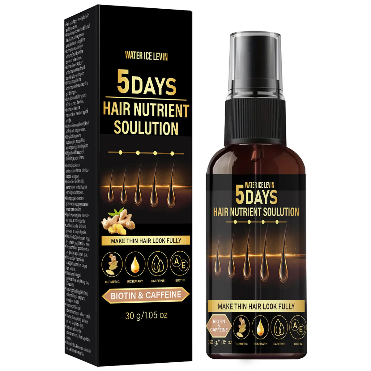 RootVital™ Biotin & Caffeine Hair Growth Elixir – Rosemary & Turmeric Infused Oil for Fuller, Stronger & Healthier-Looking Hair