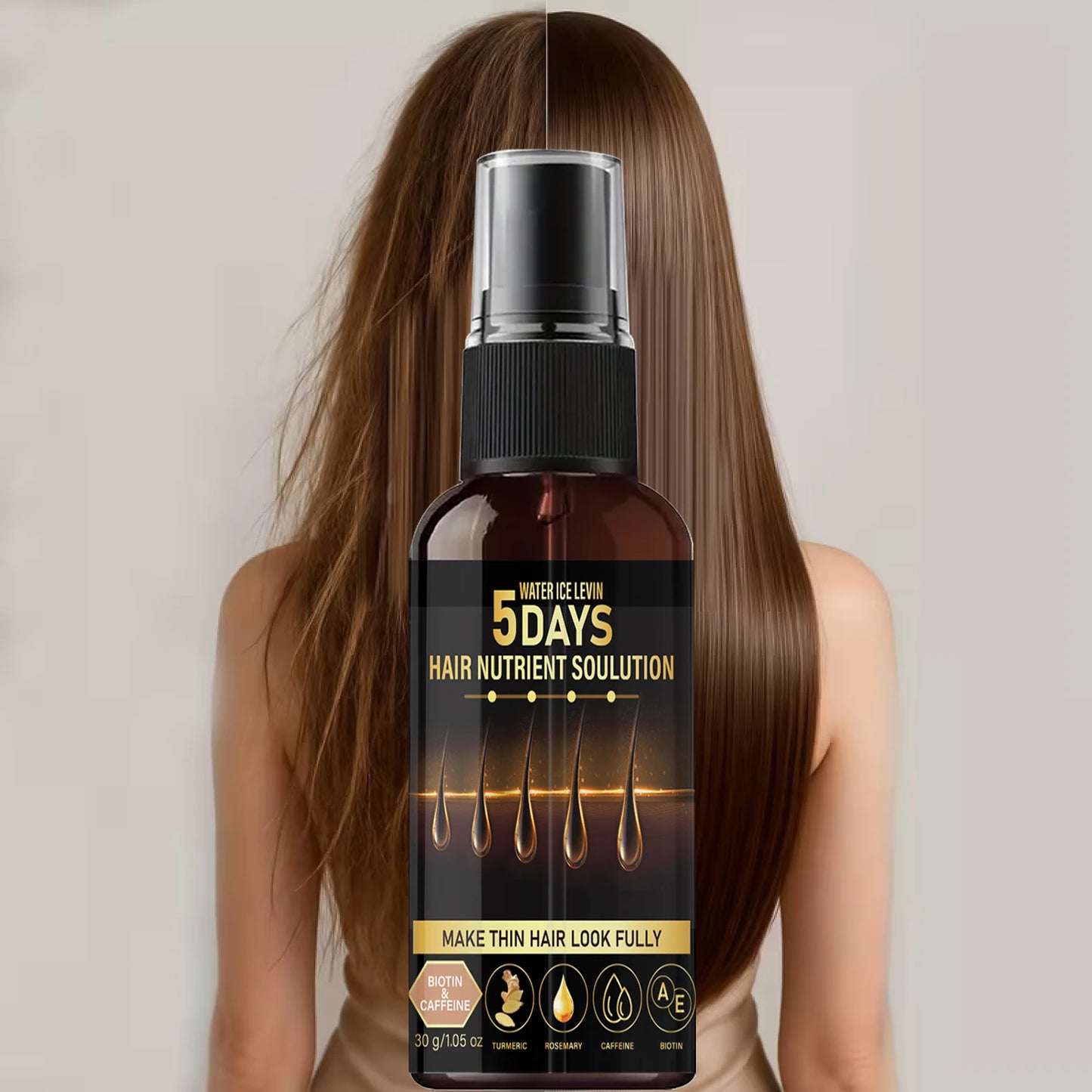 RootVital™ Biotin & Caffeine Hair Growth Elixir – Rosemary & Turmeric Infused Oil for Fuller, Stronger & Healthier-Looking Hair