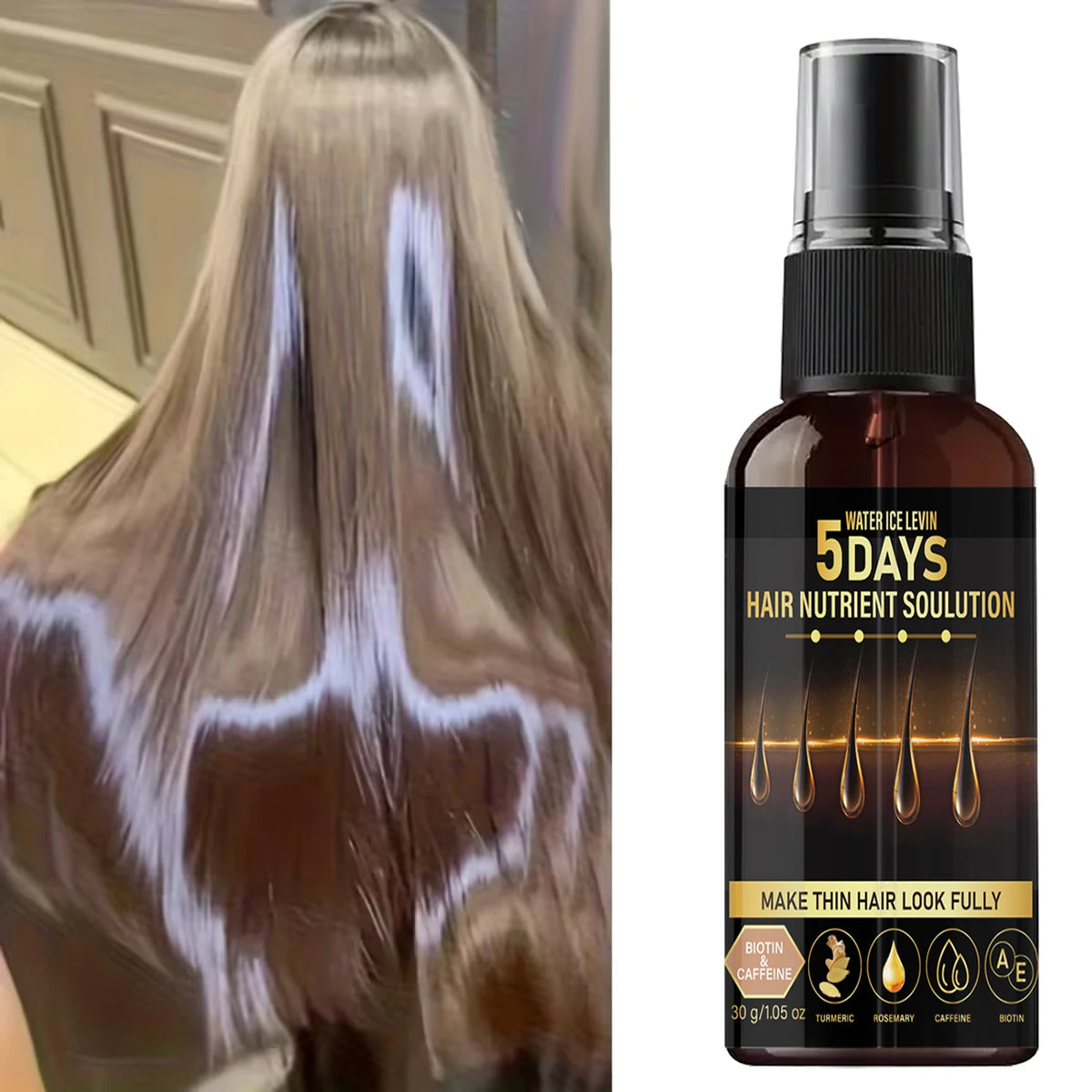 RootVital™ Biotin & Caffeine Hair Growth Elixir – Rosemary & Turmeric Infused Oil for Fuller, Stronger & Healthier-Looking Hair